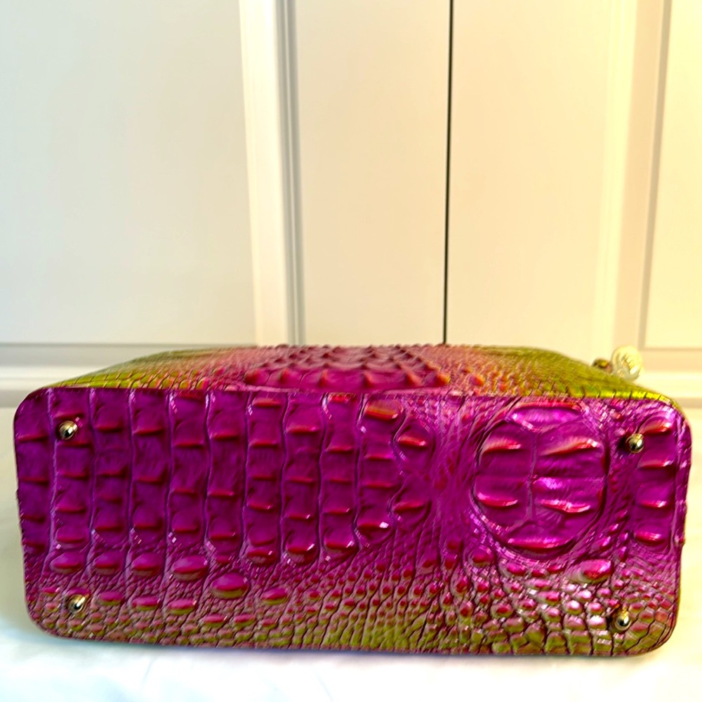 NWT Brahmin Duxbury Satchel in limeade Ombré Melbourne - Picture 3 of 5